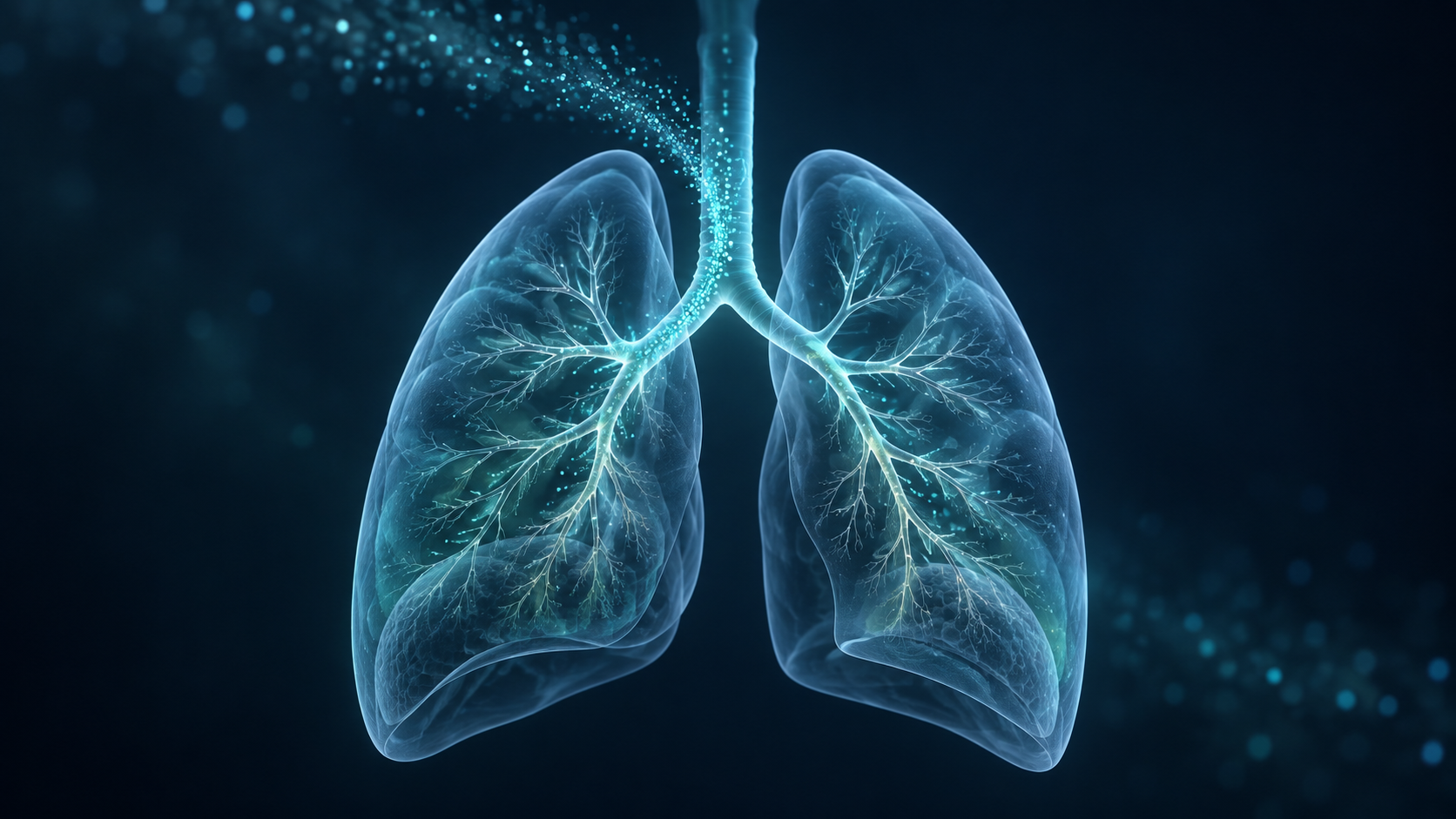Conceptual illustration of lungs and inhaled delivery