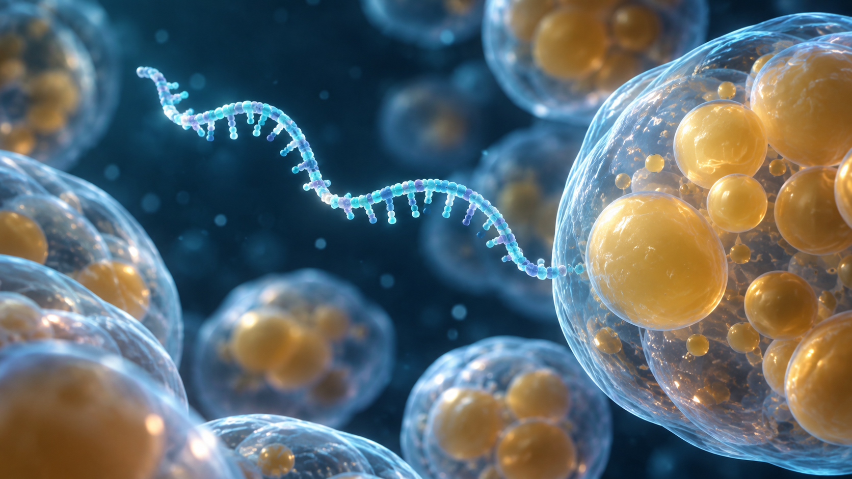 Conceptual illustration of RNA and metabolic research